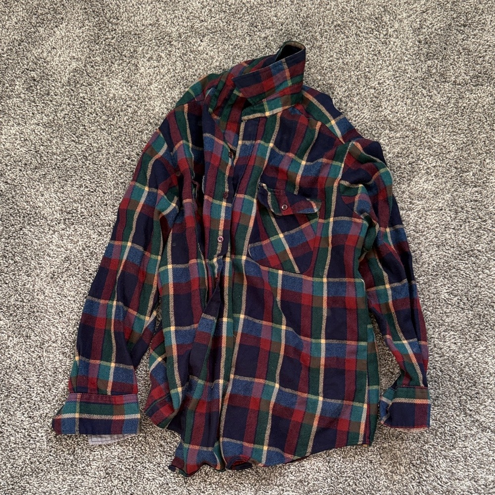 Plaid Button-Up Shirt